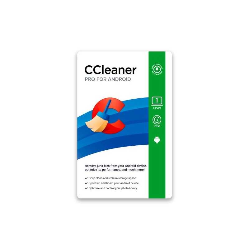 CCLEANER  PRO PARA 1 ANDROID 1 AÑO