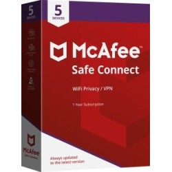 MCAFEE SAFE CONNECT VPN PREMIUM 5 DISPOSITIVOS 1 AÑO
