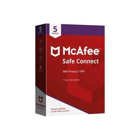 MCAFEE SAFE CONNECT VPN PREMIUM 5 DEVICES 1 YEAR