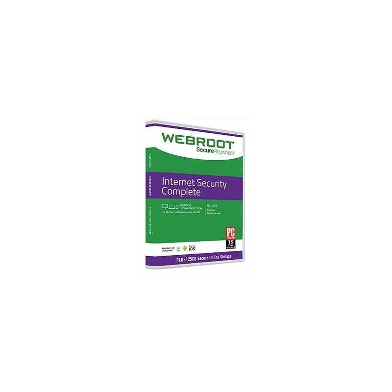 WEBROOT SECUREANYWHERE INTERNET SECURITY COMPLETE 5 DEVICES 1 YEAR