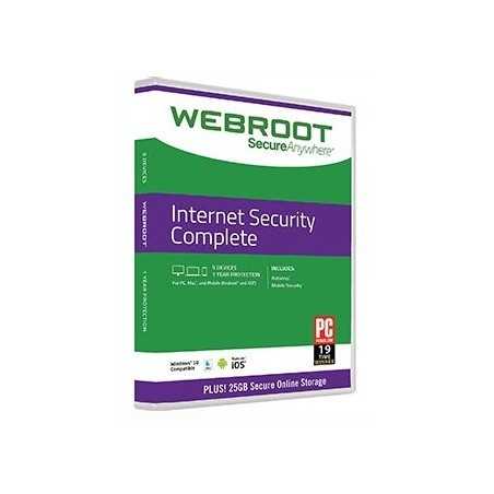 WEBROOT SECUREANYWHERE INTERNET SECURITY COMPLETE 5 DEVICES 1 YEAR